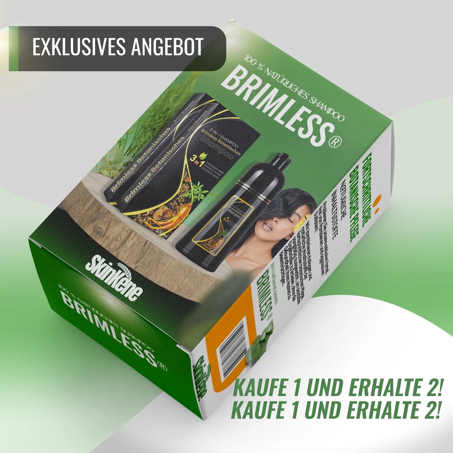 KAUF 1 – ERHALTE 2 | Brimless Botanisches 3-in-1 Shampoo – Hält bis zu 6 Monate + Gratisgeschenk